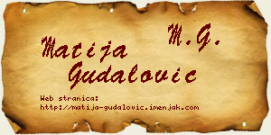 Matija Gudalović vizit kartica